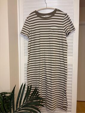 Haven Well Within 100% Organic Cotton Striped T-Shirt Dress Size L